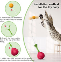 HKM-018259 Interactive 2-in-1 Cat Toy with Rocking Feather, DIY Cat Digging Hole Design for Indoor Play, Safe Materials for Cats