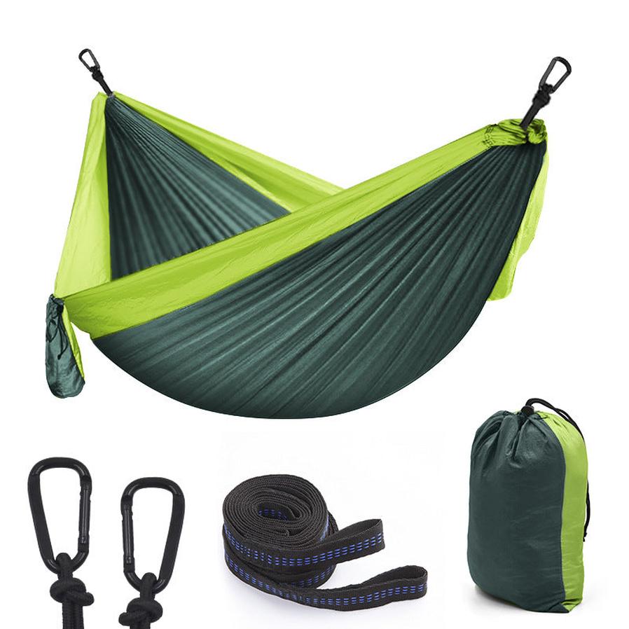 KTX-938899 Outdoor Double Nylon Hammock - 270x140 cm, Colorful Parachute Cloth Swing for Camping and Relaxation