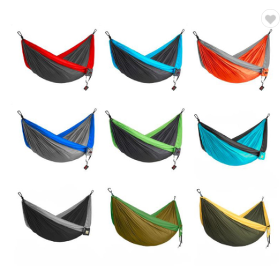 KTX-938899 Outdoor Double Nylon Hammock - 270x140 cm, Colorful Parachute Cloth Swing for Camping and Relaxation