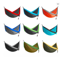 HKM-938899 Outdoor Double Nylon Hammock - 270x140 cm, Colorful Parachute Cloth Swing for Camping and Relaxation