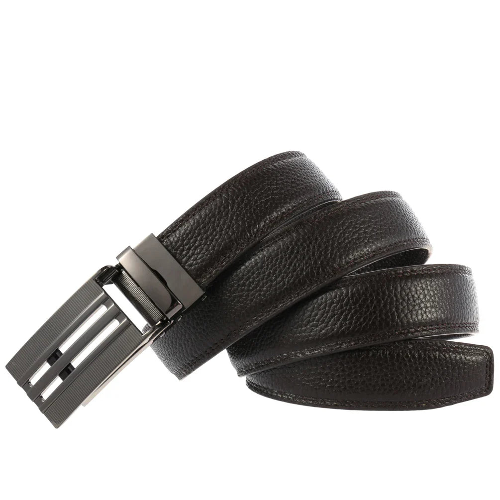 HKM-626707 Automatic Buckle Genuine Leather Belt - Fashionable and Stylish Design