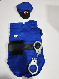 HKM-620307 Funny Police Dog Costume Set for Halloween - Polyester Outfit for Pets in Sizes S, M, L, XL