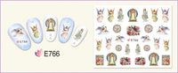 HKM-400403 3D Adhesive Nail Art Stickers - Heavenly Father & Baby Angel Design, Floral Motifs E765-775