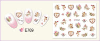HKM-400403 3D Adhesive Nail Art Stickers - Heavenly Father & Baby Angel Design, Floral Motifs E765-775