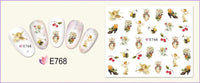 HKM-400403 3D Adhesive Nail Art Stickers - Heavenly Father & Baby Angel Design, Floral Motifs E765-775