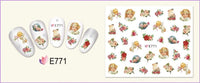 HKM-400403 3D Adhesive Nail Art Stickers - Heavenly Father & Baby Angel Design, Floral Motifs E765-775