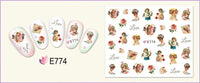 HKM-400403 3D Adhesive Nail Art Stickers - Heavenly Father & Baby Angel Design, Floral Motifs E765-775