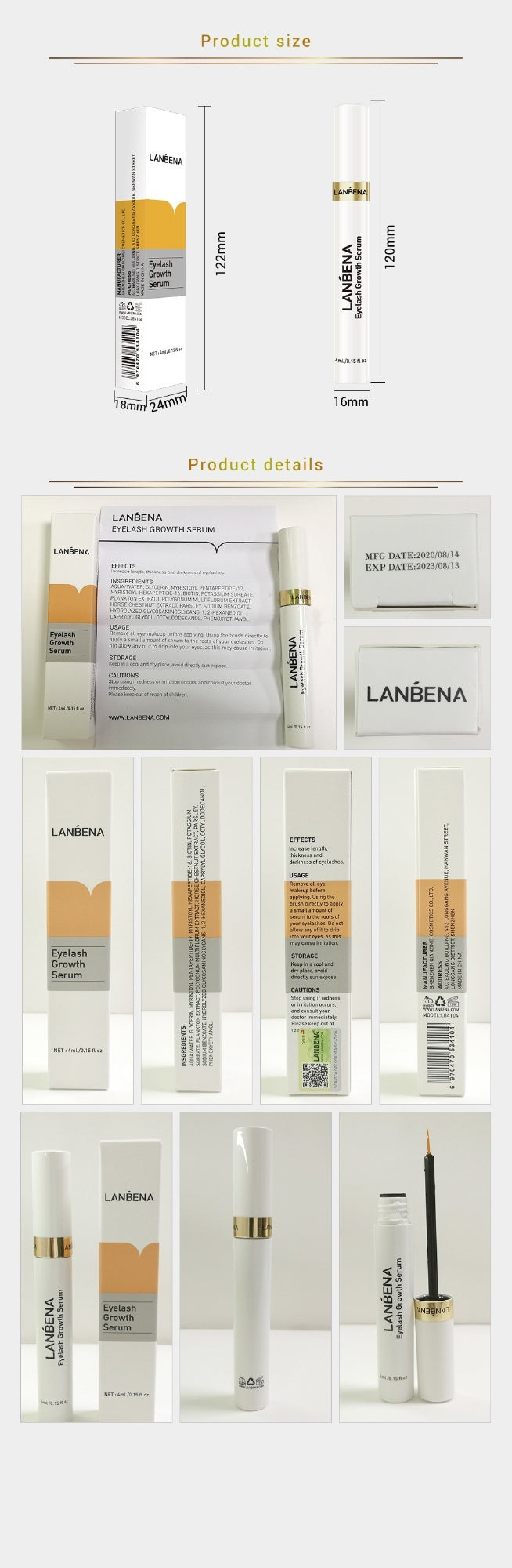 HKM-605651 Eyelash Growth Essence for Enhanced Volume and Length - 2.4mL