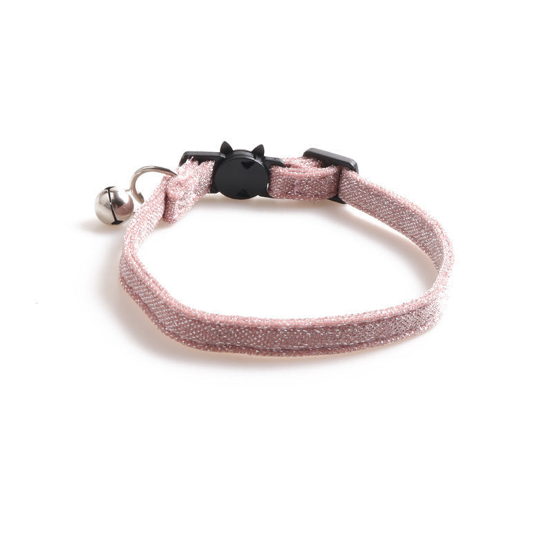 HKM-182291 Solid Color Cloth Cat Collar - Adjustable 1.0*28CM with Transparent Packaging