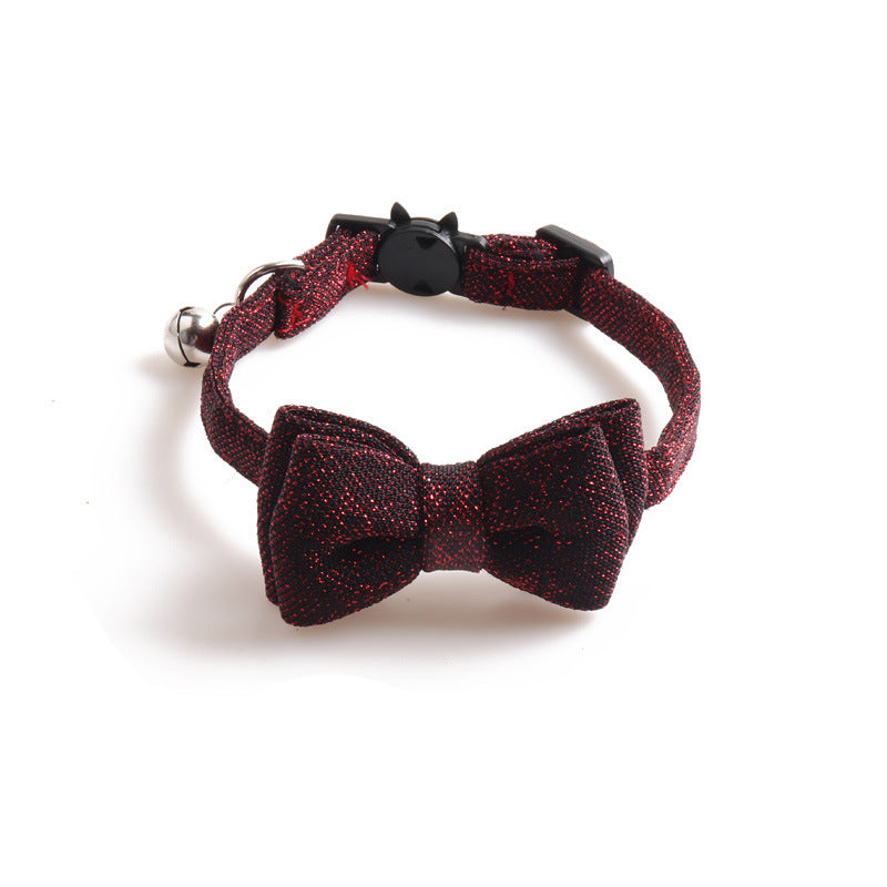 HKM-182291 Solid Color Cloth Cat Collar - Adjustable 1.0*28CM with Transparent Packaging