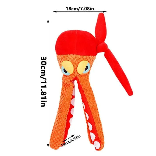 HKM-441939 Squeaky Octopus Plush Dog Toy - Chew-Friendly Design for Teeth Cleaning and Play