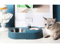 HKM-125267 Anti-Overturning Cat Food Bowl – Durable Plastic Design in White, Pink, and Blue