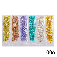 HKM-661395 Diamond Glass Fragments for Nail Art - Gold and Silver Broken Glass Sequins (26g, QCR10128)