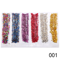 HKM-661395 Diamond Glass Fragments for Nail Art - Gold and Silver Broken Glass Sequins (26g, QCR10128)