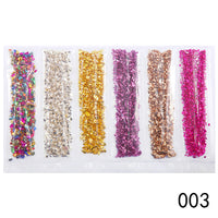 HKM-661395 Diamond Glass Fragments for Nail Art - Gold and Silver Broken Glass Sequins (26g, QCR10128)