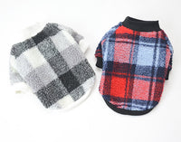 HKM-531731 Cozy Velvet Padded Plaid Shirt for Pets - Stylish Two-Legged Clothing in Various Sizes