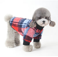 HKM-531731 Cozy Velvet Padded Plaid Shirt for Pets - Stylish Two-Legged Clothing in Various Sizes