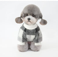 HKM-531731 Cozy Velvet Padded Plaid Shirt for Pets - Stylish Two-Legged Clothing in Various Sizes