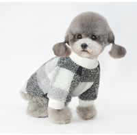 HKM-531731 Cozy Velvet Padded Plaid Shirt for Pets - Stylish Two-Legged Clothing in Various Sizes