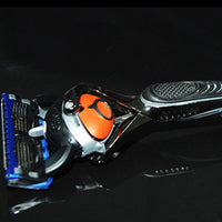 HKM-512787 Men's 5-Layer Blade Shaving Razor with Styling Finishing Knife - Black