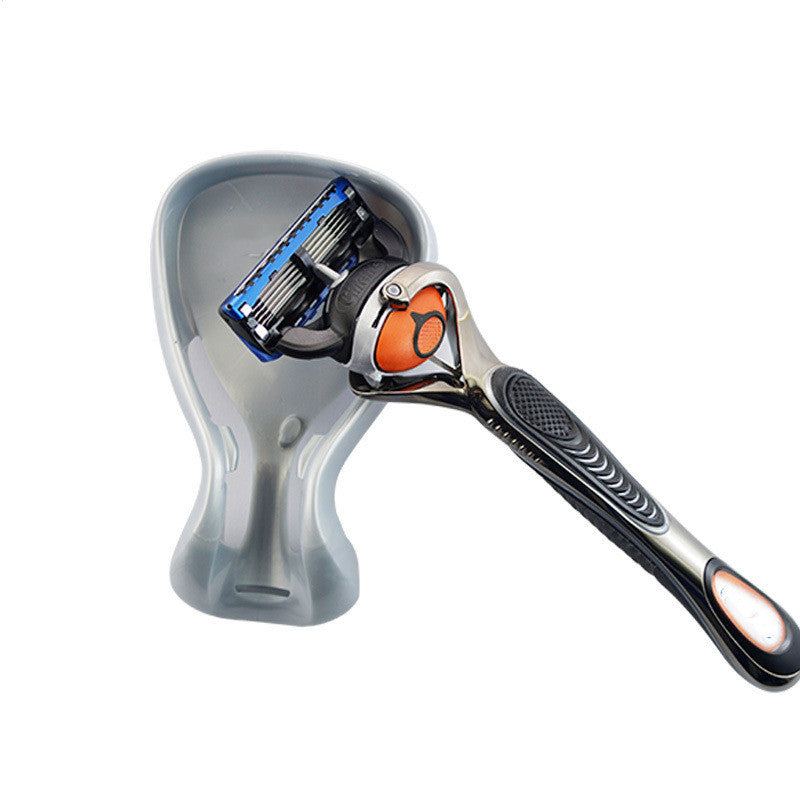 HKM-512787 Men's 5-Layer Blade Shaving Razor with Styling Finishing Knife - Black