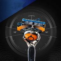 HKM-512787 Men's 5-Layer Blade Shaving Razor with Styling Finishing Knife - Black