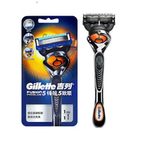 HKM-512787 Men's 5-Layer Blade Shaving Razor with Styling Finishing Knife - Black