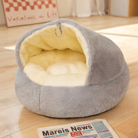 HKM-498067 All-Season Semi-Enclosed Cat and Dog Bed - Cozy Sleeping Nest for Pets