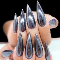HKM-660243 Black Mirror Glitter Nail Powder - 1g Electroplating Powder for Stunning Nail Art