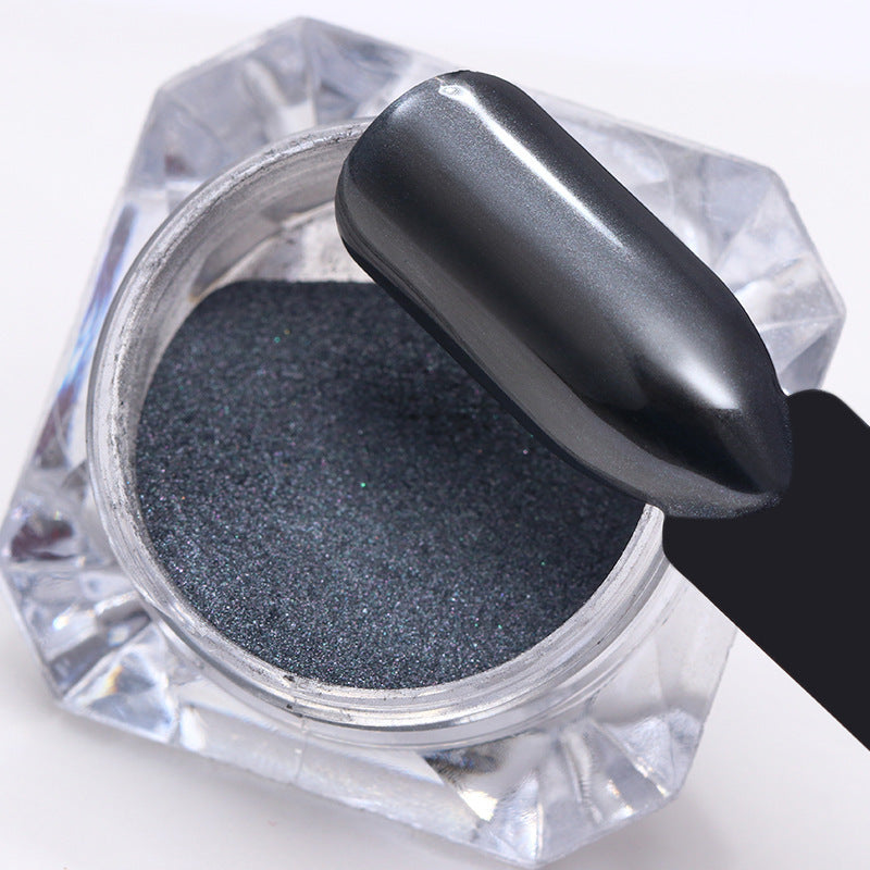 HKM-660243 Black Mirror Glitter Nail Powder - 1g Electroplating Powder for Stunning Nail Art