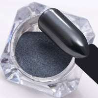 HKM-660243 Black Mirror Glitter Nail Powder - 1g Electroplating Powder for Stunning Nail Art