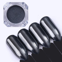 HKM-660243 Black Mirror Glitter Nail Powder - 1g Electroplating Powder for Stunning Nail Art