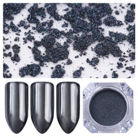 HKM-660243 Black Mirror Glitter Nail Powder - 1g Electroplating Powder for Stunning Nail Art