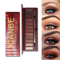 HKM-046291 Molten Rock Heat 12-Color Eyeshadow Palette - Warm Nude Shimmer & Matte Shades for Smoky Looks