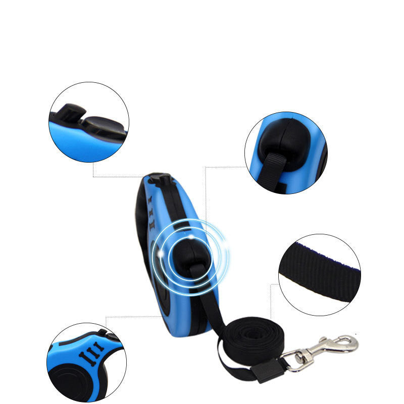HKM-033427 Adjustable Nylon Dog Leash with Folding Bowl and Waste Picker Set