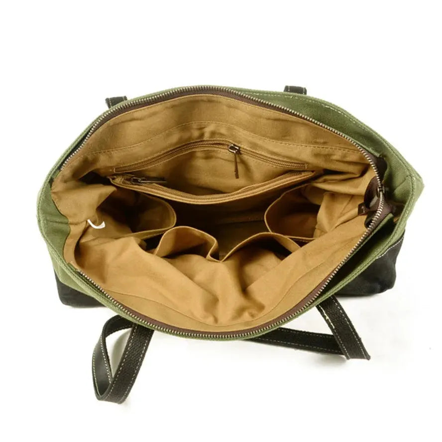 KTX-480019 Retro Fashion Canvas Large Shoulder Handbag with Eco-Friendly Materials