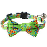 HKM-211603 Easter Cat Collar with Removable Bow and Bell, Adjustable Size 15-28cm, Polyester Material