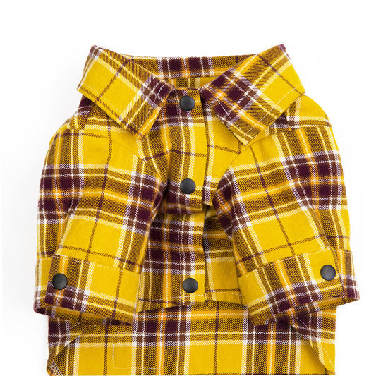HKM-568275 Casual Cotton Plaid Shirt for Pets - Comfortable and Stylish Apparel