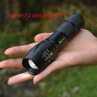HKM-531347 High-Performance Aluminum Alloy LED Flashlight with 18650 Battery, Super Bright T6 Outdoor Light