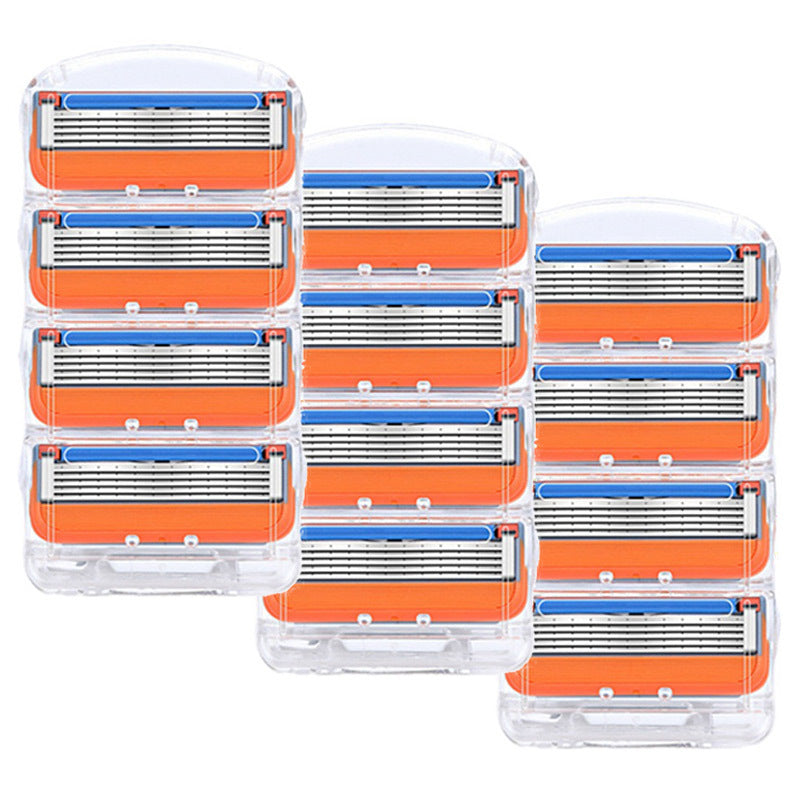 HKM-446099 Five-Layer Men's Manual Shaver with Transparent Orange Blade Box