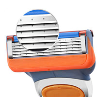 HKM-446099 Five-Layer Men's Manual Shaver with Transparent Orange Blade Box