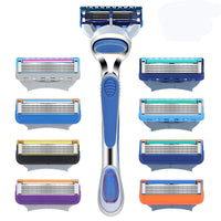 HKM-446099 Five-Layer Men's Manual Shaver with Transparent Orange Blade Box
