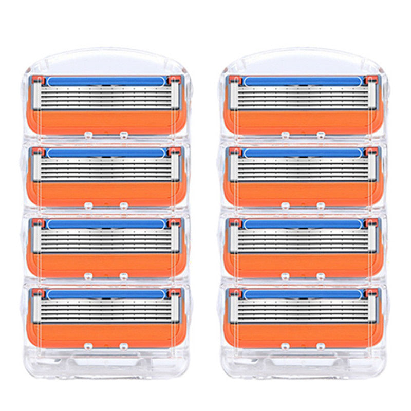 HKM-446099 Five-Layer Men's Manual Shaver with Transparent Orange Blade Box