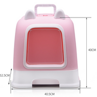 HKM-426451 Enclosed Cat Litter Box with Convenient Drawer System