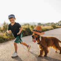 HKM-931347 Adjustable Star Cowboy Hat for Cats and Dogs - Soft Non-Woven Fabric Pet Cap for Photo Shoots and Festive Events