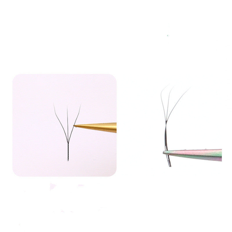 HKM-353875 Clover Blossom Grafting Eyelashes - Handmade Black and Caramel Fiber Extensions, Available in Multiple Lengths
