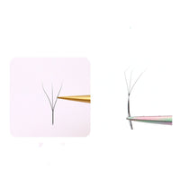 HKM-353875 Clover Blossom Grafting Eyelashes - Handmade Black and Caramel Fiber Extensions, Available in Multiple Lengths