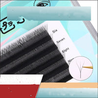 HKM-353875 Clover Blossom Grafting Eyelashes - Handmade Black and Caramel Fiber Extensions, Available in Multiple Lengths