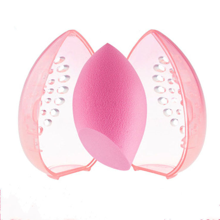 HKM-421395 Transparent Dry Powder Puff Storage Box - Lightweight PP Plastic, 55x75mm