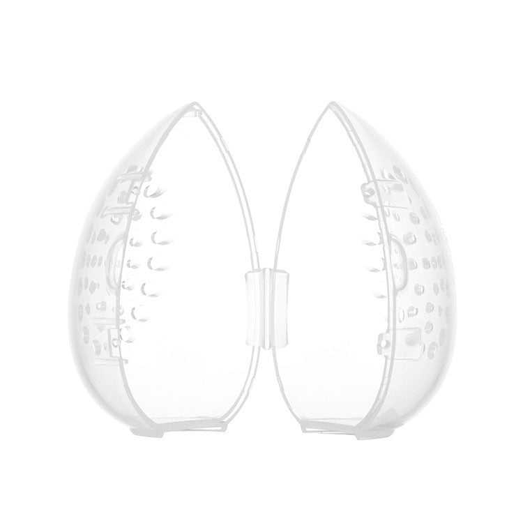 HKM-421395 Transparent Dry Powder Puff Storage Box - Lightweight PP Plastic, 55x75mm